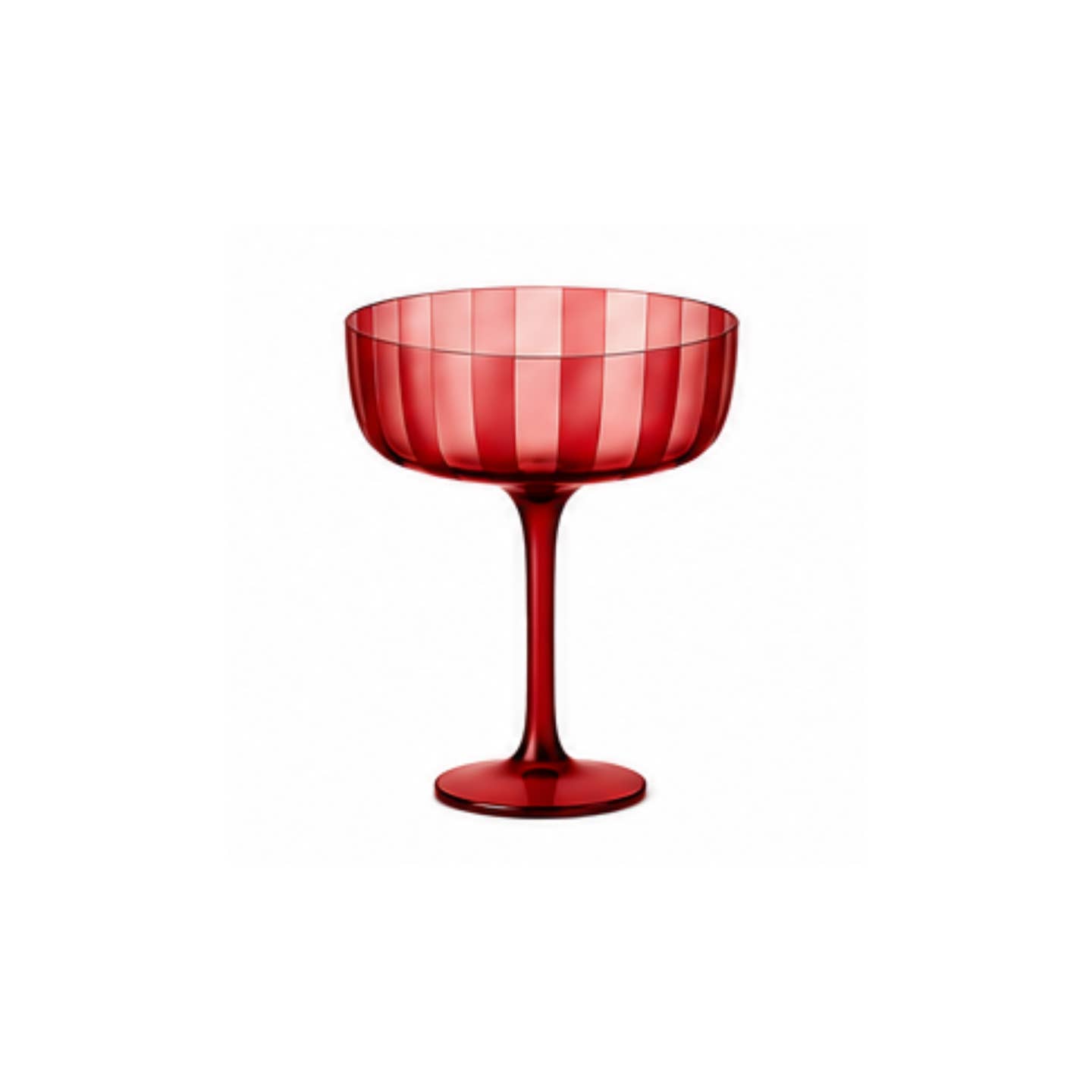 Striped coupe glass on a neutral background