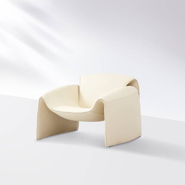 Eldert 37 inch wide club chair in beige on a white background